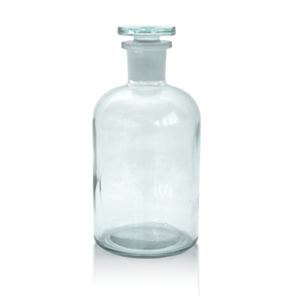 Apothekerflasche 500 ml mit Glasstopfen Enghals klar